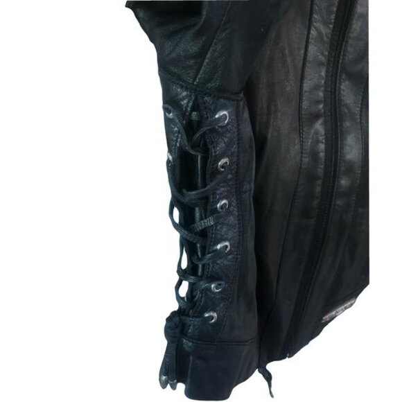 BEAUTIFUL HARLEY DAVIDSON butter Soft Leather Jacket! Velvet Lining! LACES  S/M - Picture 6 of 16